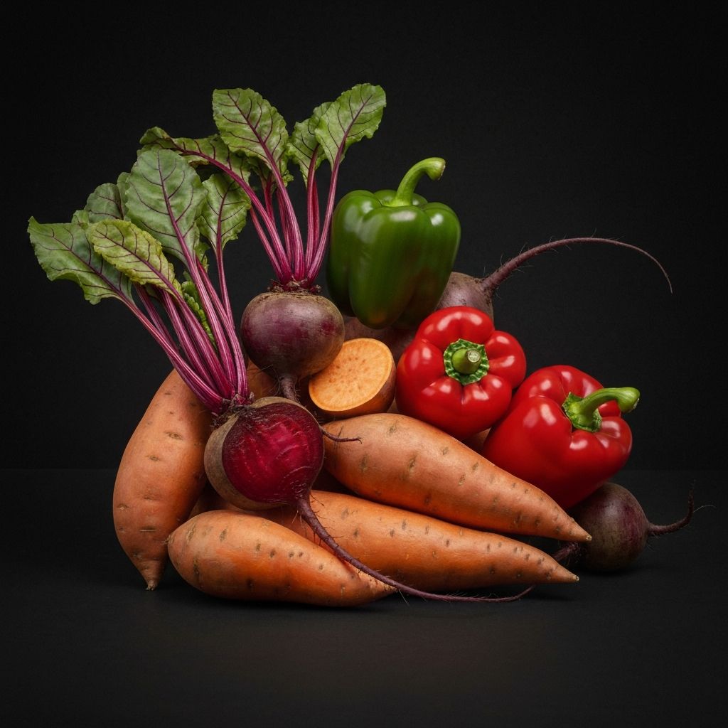 Colorful vegetables rich in antioxidants